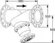 Produktzeichnung eines Strangregulierventils von IMI Hydronic Engineering mit Flanschen, detailliert dargestellt mit Maßangaben für Installation und Anschluss.